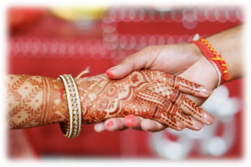 Indian wedding couple hands